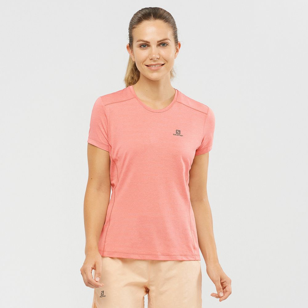 T-Shirts Salomon Femme Corail - Salomon XA W - France (7436-ABSQK)